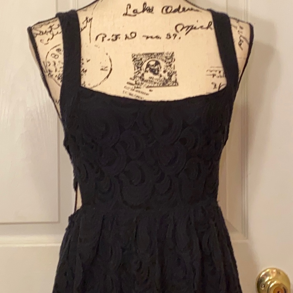 Free People backless Black Lace Dress